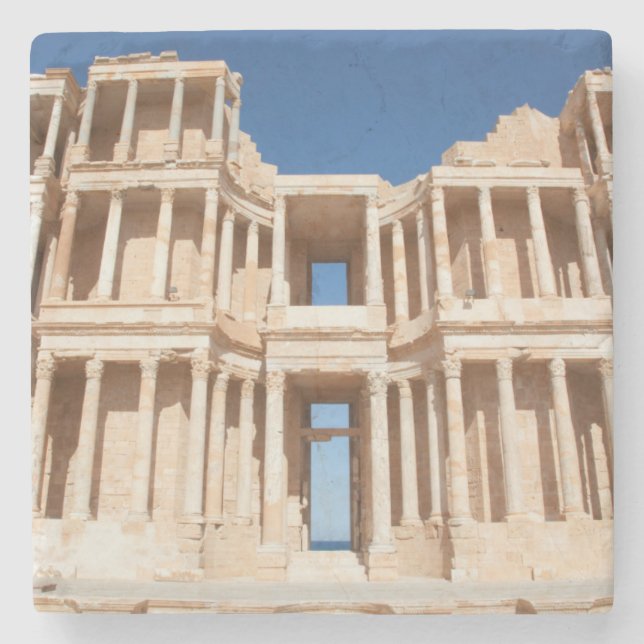 Posavasos De Piedra Fachada Y Escenario Del Anfiteatro Romano (Anverso)