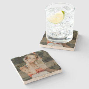 Posavasos De Piedra ¡FÁCIL! Travertine Coaster - Personalizado -Añadir