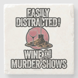 Posavasos De Piedra Fácilmente Distraído por el Vino y Shows de Asesin