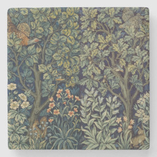 Posavasos De Piedra Faisán pájaro árbol bosque William Morris