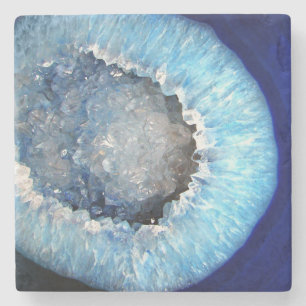 Posavasos De Piedra Falln Geode cristalino azul
