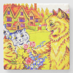 Posavasos De Piedra Familia Cat en el Jardín