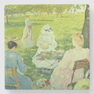 Posavasos De Piedra Familia en la huerta, 1890