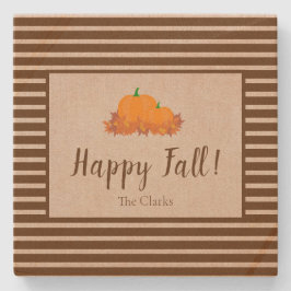 Posavasos De Piedra Familia Happy Fall Stried Apellido