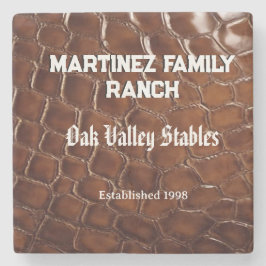 Posavasos De Piedra Family Ranch Faux Crocodile Leather