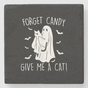 Posavasos De Piedra Famoso Gato Halloween Fantasma Olvidar Candy Darme