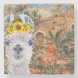 Posavasos De Piedra Fancy Llama y la granja de Renoir