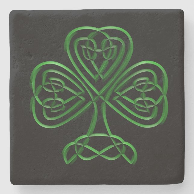 Posavasos De Piedra Fancy Shamrock (Anverso)