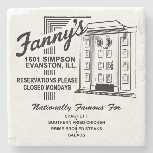 Posavasos De Piedra Fanny's Restaurant, Evanston, IL (Anverso)