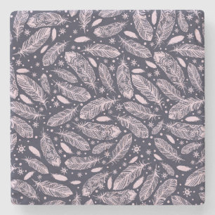 Posavasos De Piedra Fantasía de Feathery: Creación de patrones románti