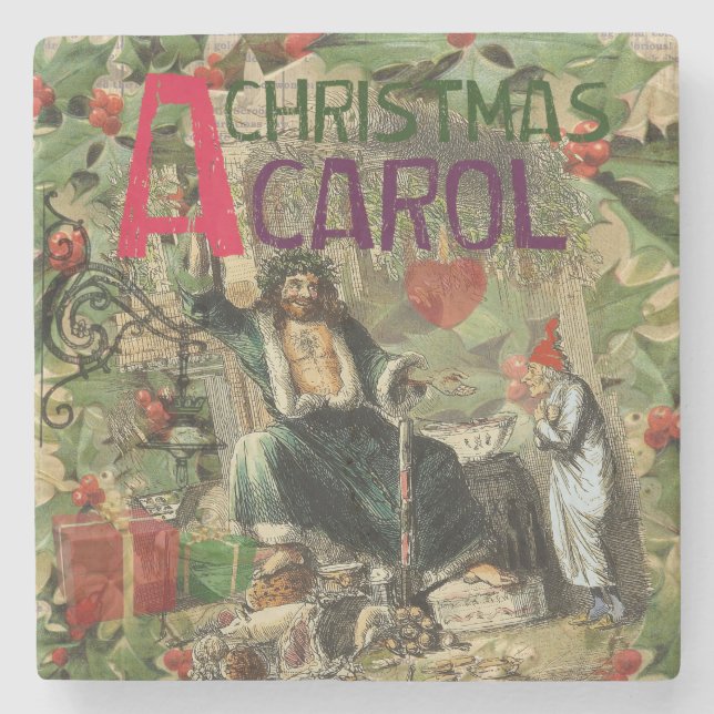 Posavasos De Piedra Fantasma del Ilustracion actual de Navidad (Anverso)