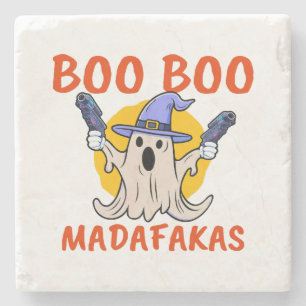 Posavasos De Piedra Fantasma divertido de Halloween Boo Boo Madafakas