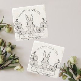 Posavasos De Piedra Farmhouse Easter Bunny Magnolia Flower