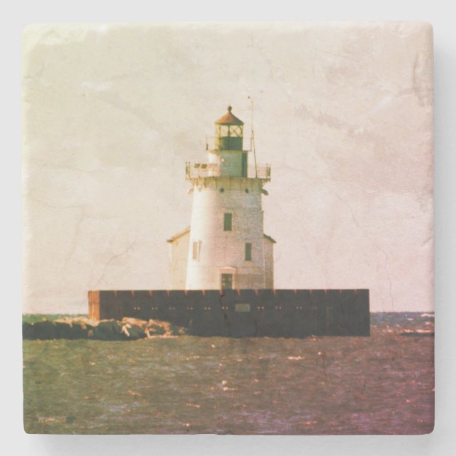 Posavasos De Piedra Faro al atardecer (Anverso)