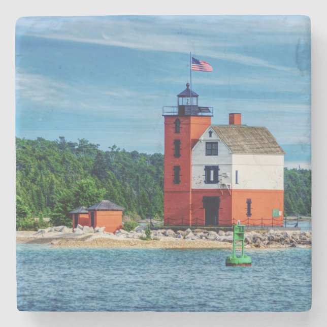 Posavasos De Piedra Faro de la isla redonda (Anverso)