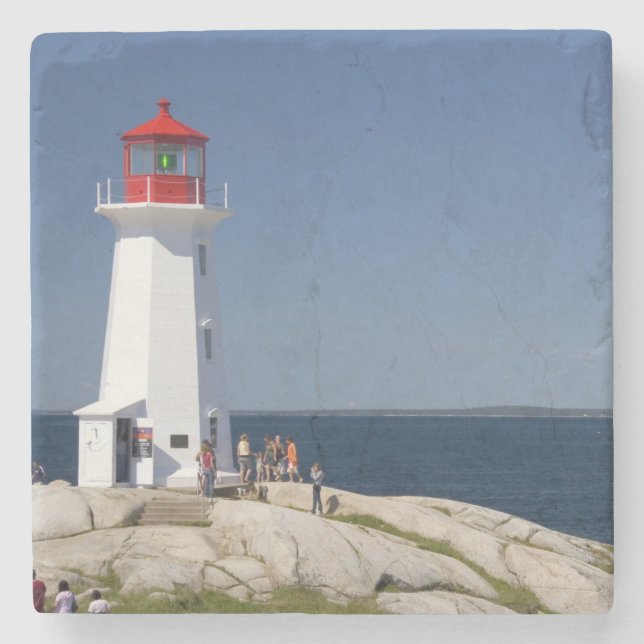 Posavasos De Piedra Faro en Peggy's Cove, Nueva Escocia, Canadá. (Anverso)