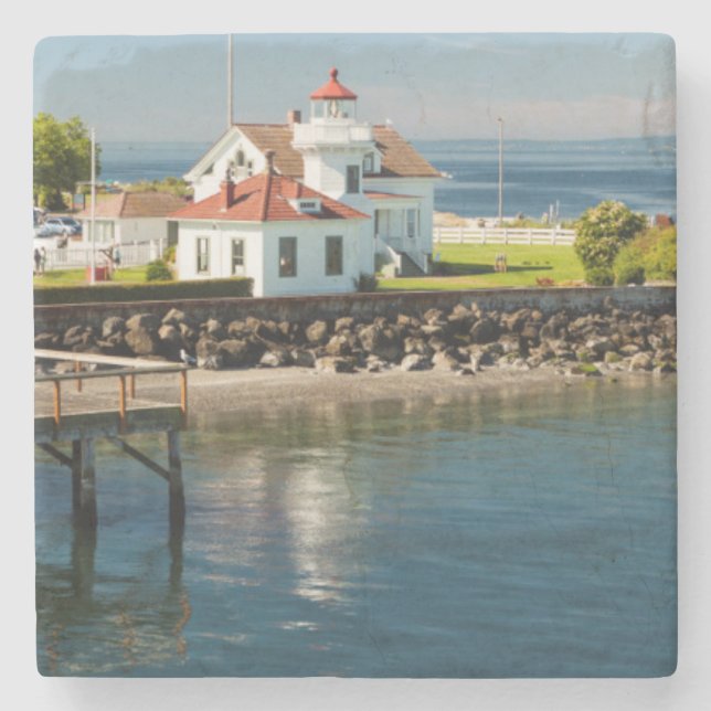 Posavasos De Piedra Faro Mukilteo, Mukilteo, Washington, EE. UU. (Anverso)