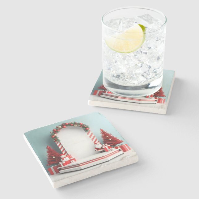 Posavasos De Piedra Fase De Alegría De Vacaciones (Lateral)