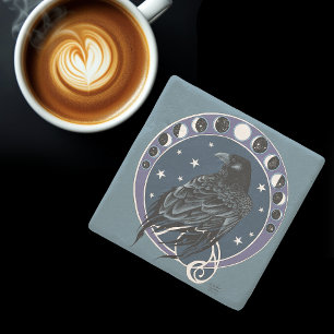 Posavasos De Piedra Fases de la Luna Raven