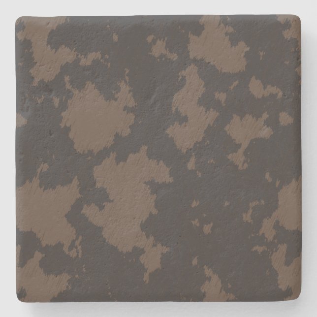 Posavasos De Piedra Faux Cow Print Black and Brown (Anverso)