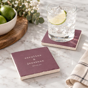 Posavasos De Piedra Favor de boda de invierno de máquina de escribir t