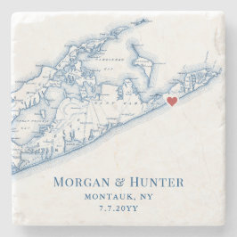 Posavasos De Piedra Favor de boda de Montauk de Gurney Long Island NY