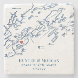 Posavasos De Piedra Favor de boda en Peaks Island Maine