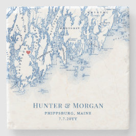 Posavasos De Piedra Favor de Boda en Phippsburg Maine