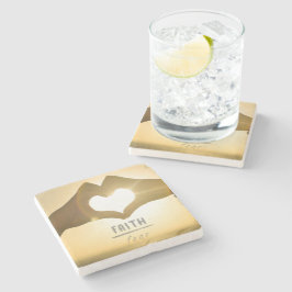 POSAVASOS DE PIEDRA FE SOBRE MIEDO COFRE DE BEBIDA DE PIEDRA