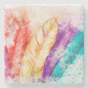 Posavasos De Piedra Feathers