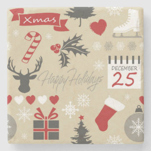 Posavasos De Piedra Felices Fiestas