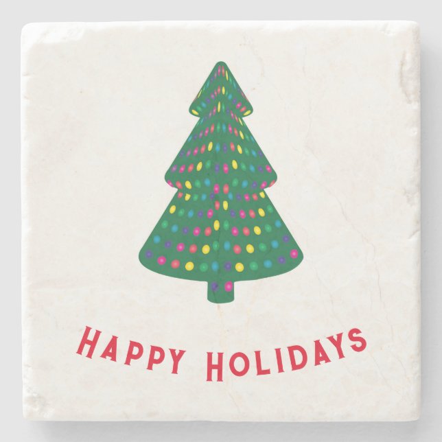 Posavasos De Piedra Felices Fiestas (Anverso)