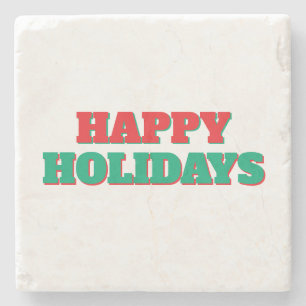 Posavasos De Piedra Felices Fiestas Feliz Navidad Tiempo de Vacaciones