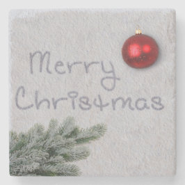 Posavasos De Piedra Felices Navidad escritas en la nieve