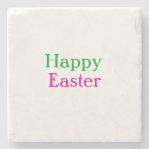 Posavasos De Piedra Felices pascuas los niños de color verde rosa añad