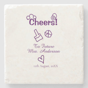 Posavasos De Piedra Felicidades a futura Sra agregar nombre de la novi