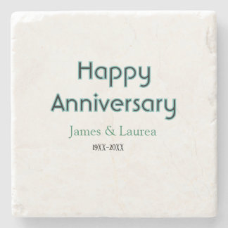 Posavasos De Piedra Felicidades aniversario boda nombre fecha año simp