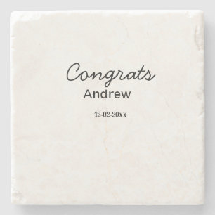 Posavasos De Piedra Felicidades mínimas simples agregar nombre fecha a