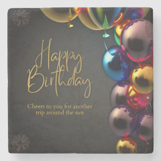 Posavasos De Piedra Felicitaciones de cumpleaños metálicas