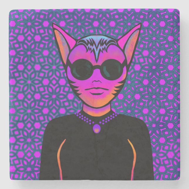 Posavasos De Piedra Feline character (Anverso)