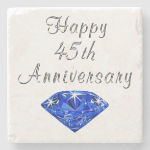Posavasos De Piedra Feliz 45° Aniversario Sapphire Coaster