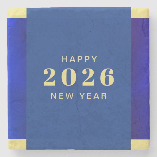 Posavasos De Piedra Feliz Año Nuevo (Anverso)