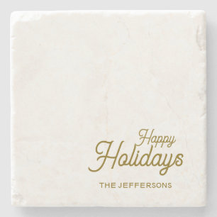 Posavasos De Piedra Feliz Año Nuevo Feliz Navidad Familiar Estacional