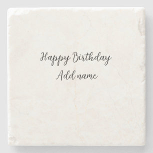 Posavasos De Piedra Feliz cumpleaños agregar el título simple