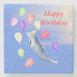 Posavasos De Piedra Feliz cumpleaños delfín