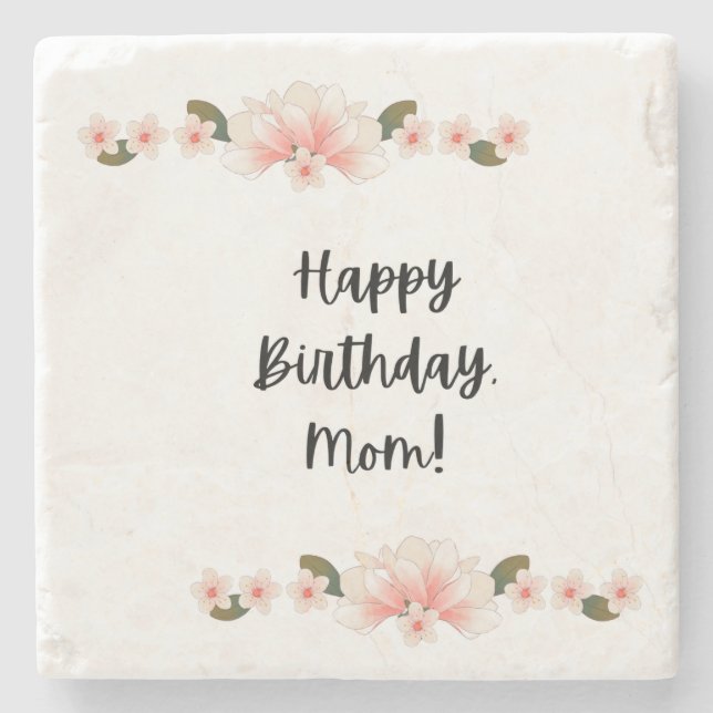 Posavasos De Piedra Feliz cumpleaños, mamá (Anverso)