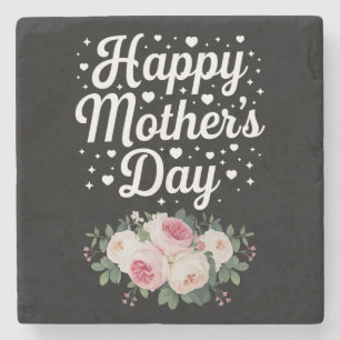 Posavasos De Piedra Feliz Día de la Madre Floral Bonita Mamá Abuela Es