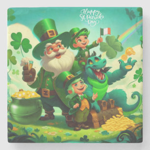 Posavasos De Piedra Feliz Día de San Patricio colorido