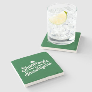 Posavasos De Piedra Feliz día de San Patricio Trebol de la suerte y tr
