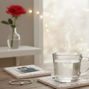Posavasos De Piedra Feliz Día de San Valentín Moderna y elegante foto